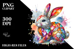 Colorful Bunny Diamonds PNG Product Image 2