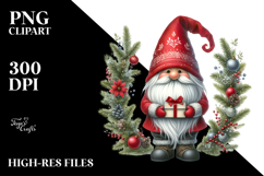 Detailed Watercolor Christmas Gnome Product Image 2
