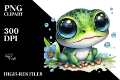 Cute Energetic Frog PNG Product Image 2