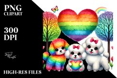 Cute Bichon Frise Rainbow Trees PNG Product Image 2