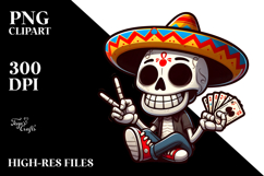 Goofy Sugar Skull with Party Hat, Trending PNG Product Image 2