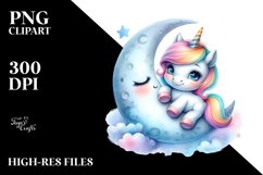 Unicorn on the Moon Clipart Product Image 1