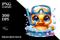 Vibrant Crazy Eyes Baby Duck PNG Product Image 2