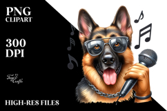 Hip Hop Singer German Shepherd Clipart Product Image 2