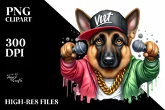 German Shepherd Hip Hop Singer | Clipart Product Image 3