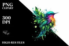Vibrant Plant Leaves Abstract Frame PNG Product Image 3