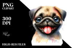 Watercolor Baby Pug, Transparent PNG Product Image 2