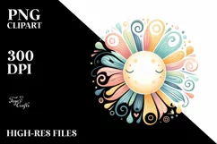 Pastel Sun Colorful Vibrant | Sublimation | Clipart Product Image 1