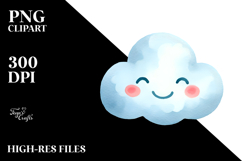 Simple Smiling Cloud PNG Product Image 2