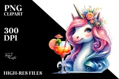 Colorful Baby Unicorn in Speakeasy, PNG Product Image 1