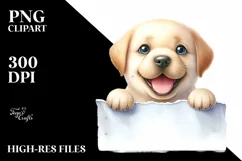 Funny Watercolor Baby Labrador Retriever with Big Eyes Product Image 1
