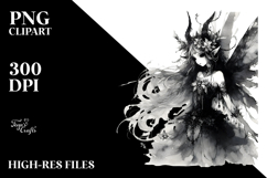 a Washed Watercolor Gothic Fairy, White Background Product Image 2