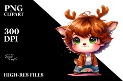 a Vibrant Baby Brittany PNG with Reindeer Horns Product Image 3