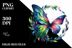 Butterfly with Plant Leaves, High-Res PNG Product Image 3
