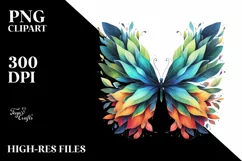 Butterfly with Plant Leaves, High-Res PNG Product Image 1
