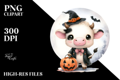 Watercolor Cow Portrait with Big Eyes, Transparent PNG Product Image 2