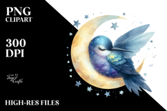 Sleeping Hummingbird on Moon with Hanging Stars | Product Image 2