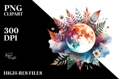 Abstract Moon Clouds Clipart Product Image 2