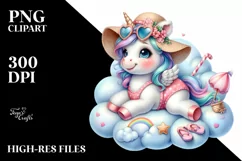 Baby Unicorn Beachwear from Cloud | Sublimation Clipart Product Image 3