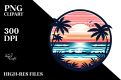Tropical Beach Sunset PNG Product Image 2