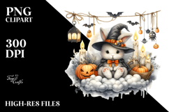 Spooky Night Bunny on Cloud PNG Product Image 2