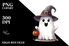 Funny Halloween Ghost Clipart Product Image 1