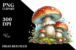 Mushroom Watercolor Splash PNG Product Image 1