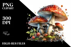 Mushroom Watercolor Splash PNG Product Image 3