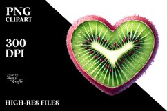 Half Orange Heart Shaped Kivi PNG Product Image 2