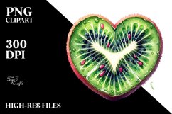 Half Orange Heart Shaped Kivi PNG Product Image 2