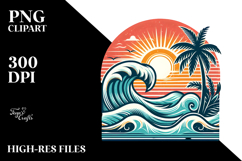 Retro Tropical Beach Waves, 20 oz Tumbler Product Image 2
