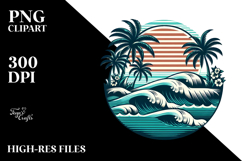 Retro Tropical Beach Waves, 20 oz Tumbler Product Image 2