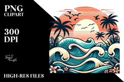 Retro Tropical Beach Waves, 20 oz Tumbler Product Image 2