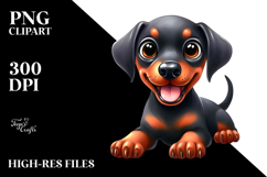 Baby Cartoon Doberman Pinscher, Transparent PNG Product Image 2