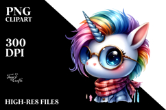 Cute Unicorn with Cool Haircut, PNG Product Image 2