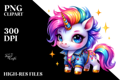Cute Unicorn with Cool Haircut PNG Product Image 2