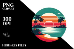 Retro Tropical Island Sunset, 20 oz Tumbler Product Image 2
