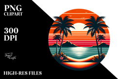 Retro Tropical Island Sunset, 20 oz Tumbler Product Image 2