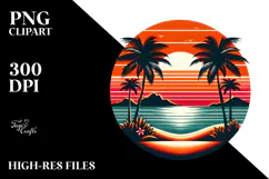 Retro Tropical Island Sunset, 20 oz Tumbler Product Image 2