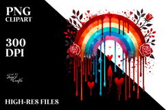 Colorful Rainbow with Hearts, Transparent PNG Product Image 2