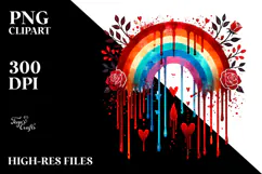 Colorful Rainbow with Hearts, Transparent PNG Product Image 2