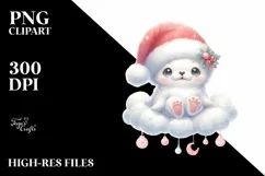 Vintage Seal with Santa Hat PNG Product Image 3