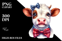 Funny Cow with Bow and Tie PNG Product Image 2