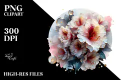 Glossy Rhododendron, Watercolor PNG Product Image 2