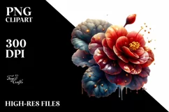Glossy Begonia s Watercolor Clipart Product Image 1