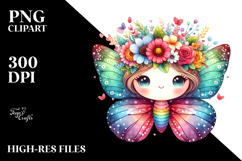Cartoon Butterfly Crown Clipart Product Image 2