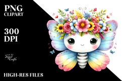 Cartoon Butterfly Crown Clipart Product Image 2