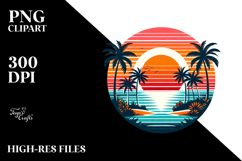 Tropical Island Sunset, PNG Product Image 2