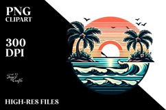 Tropical Island Sunset PNG Product Image 2
