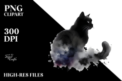 Washy Black Cat, Transparent PNG Product Image 2